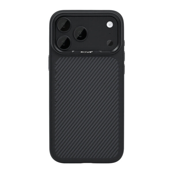 Rixus Mag Carbon With MagSafe Compatible For Apple iPhone 17 Pro, 18 Pro Titanium Black