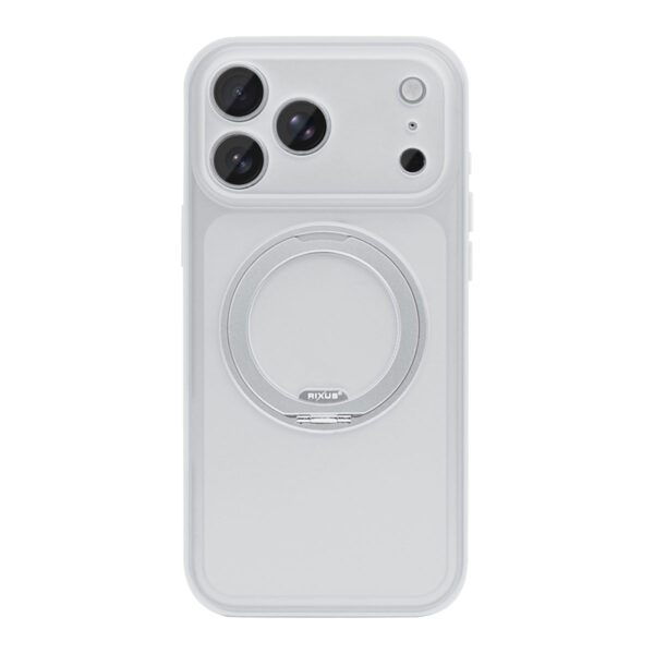 Rixus SnapGrip 360 Case For Apple iPhone 17 Pro Max, 18 Pro Max White
