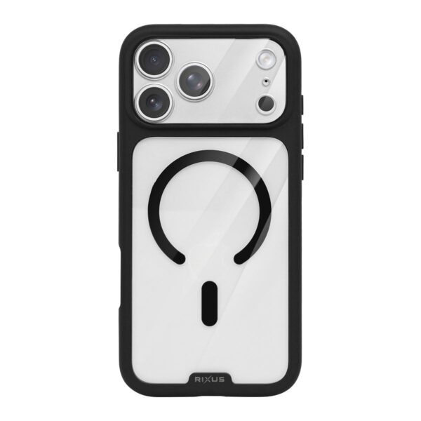 Rixus Crystal Amber Case For Apple iPhone 17 Pro, 18 Pro Black