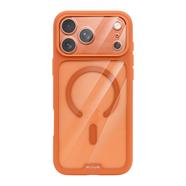 Rixus Crystal Amber Case For Apple iPhone 17 Pro Max, 18 Pro Max Orange