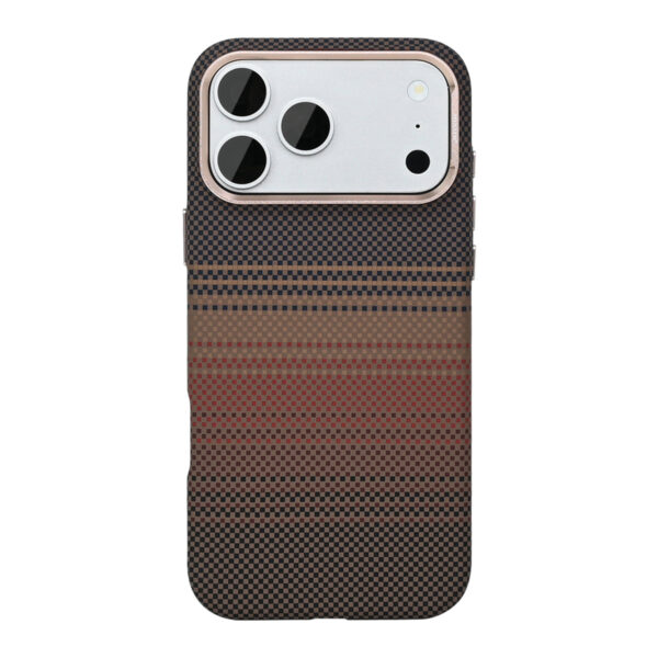 Rixus Alpine Ultra-Slim Case With MagSafe Compatible RXA130 For Apple iPhone 17 Pro, 18 Pro Stripe Brown