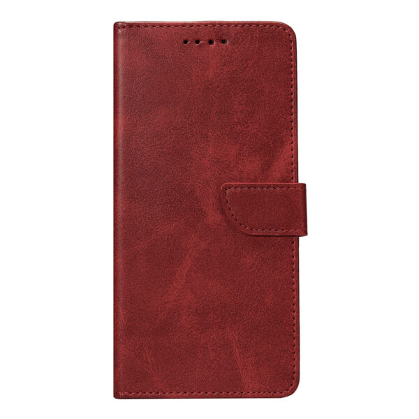 Rixus Bookcase For Samsung Galaxy A15 5G Dark Red