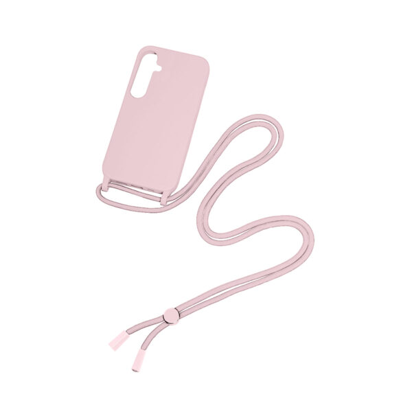 Rixus TPU Necklace Cord Cover For Samsung Galaxy A35 5G Pink
