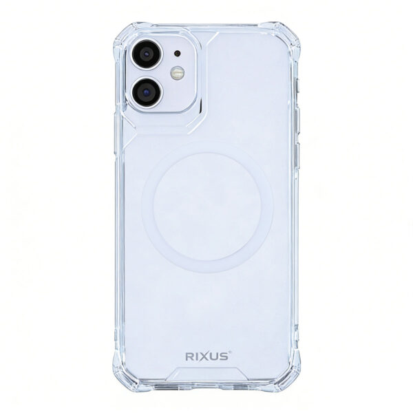 Rixus Armor-X Anti Shock Case With MagSafe Compatible For Apple iPhone 11 Transparent