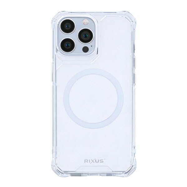 Rixus Armor-X Anti Shock Case With MagSafe Compatible For AppleiPhone 15 Pro Transparent