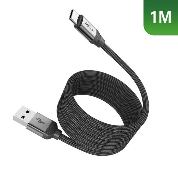 Rixus RXUC61AC Magnetic Charging Cord USB-A To USB-C 1m 15W Black