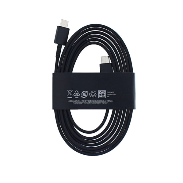 A00001893_A_1b5eba23-2eb8-466d-849a-3a77fbf4cbdb.jpg Samsung EP-DW767JBE USB-C To USB-C Data Cable 180cm 3A Black Original Bulk