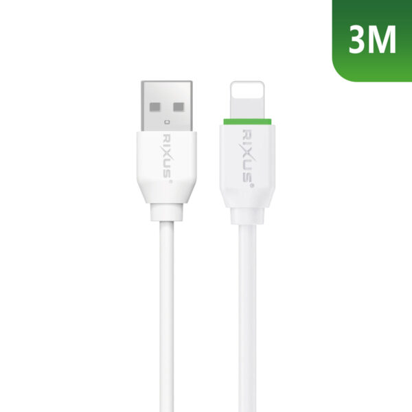 A00002033_A.jpg Rixus RX2017AL Data Sync And Fast Charge Cable USB To Lightning Connector 3m