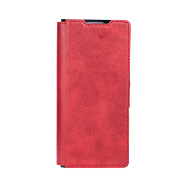 Rixus Wallet Case With Pen Holder For Samsung Galaxy Z Fold4 Red