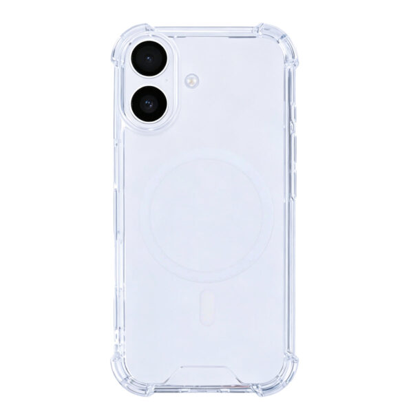 Rixus Anti-Burst Case With MagSafe Compatible For Apple iPhone 16 Plus Transparent