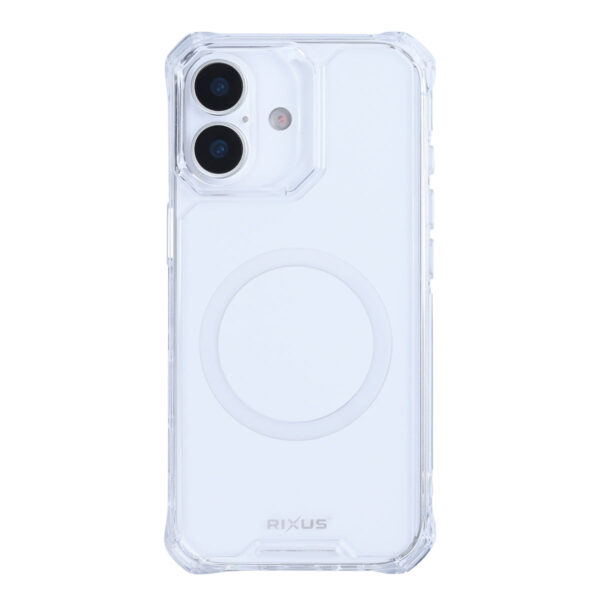 Rixus Armor-X Anti Shock Case With MagSafe Compatible For Apple iPhone 16 Transparent