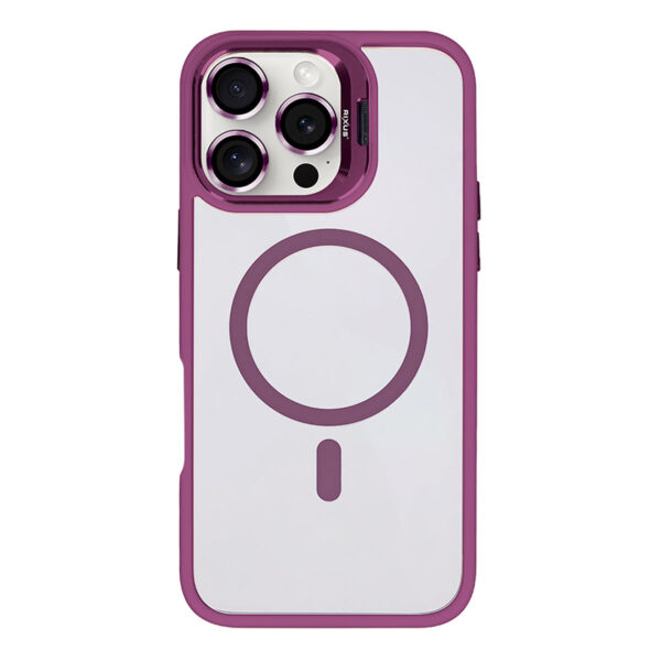 Rixus Classic 03 Case With MagSafe Compatible For Apple iPhone 16 Pro Burgundy