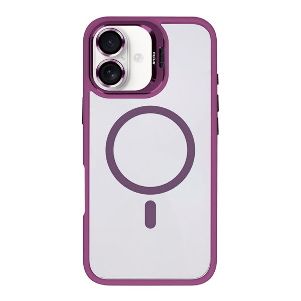 Rixus Classic 03 Case With MagSafe Compatible For Apple iPhone 16 Plus Burgundy