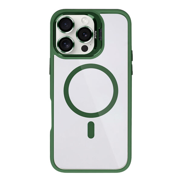 Rixus Classic 03 Case With MagSafe Compatible For Apple iPhone 16 Pro Max Dark Green