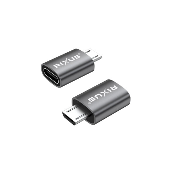 Rixus RXOTG05 Micro To USB-C OTG Adapter Space Gray (2-Pack)