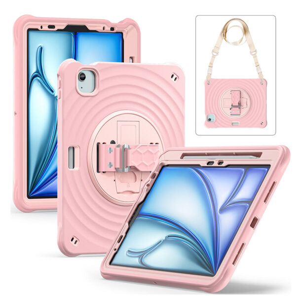 Rixus RXTC08 Anti Shock Case For Apple iPad Air 11 inch (2024, 2025, 2026), Air 4 10.9 inch (2020), Air 5 10.9 inch (2022), Pro 11 inch (2018, 2020, 2021, 2022) Cherry Blossoms Pink