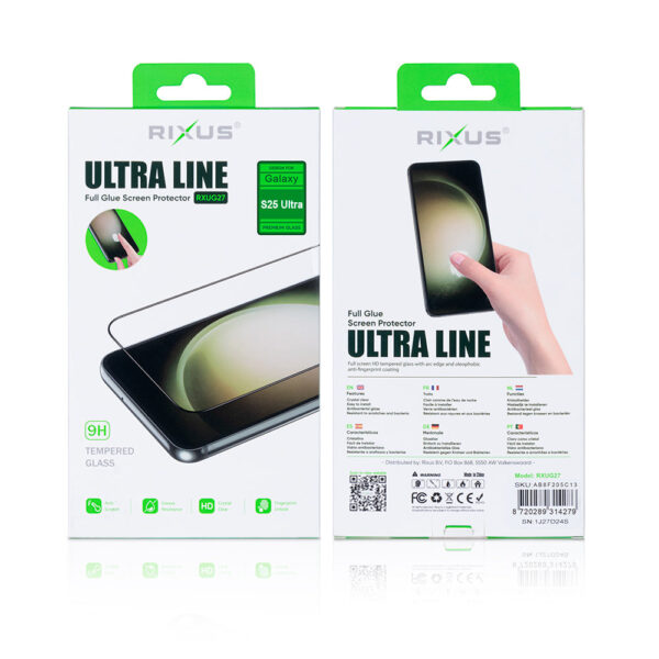 Rixus Clear HD Ultra Line Tempered Glass For Samsung Galaxy S25 Ultra