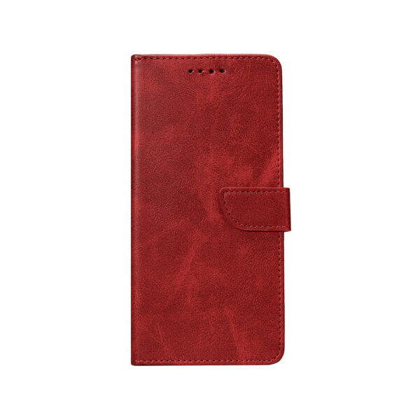 Rixus Bookcase For Samsung Galaxy S25 Dark Red