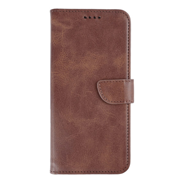 Rixus Bookcase For Samsung Galaxy S24, S25 Brown