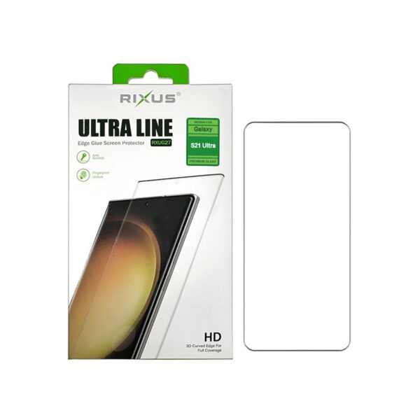 Rixus Clear HD Ultra Line Tempered Glass For Samsung Galaxy S21 Ultra