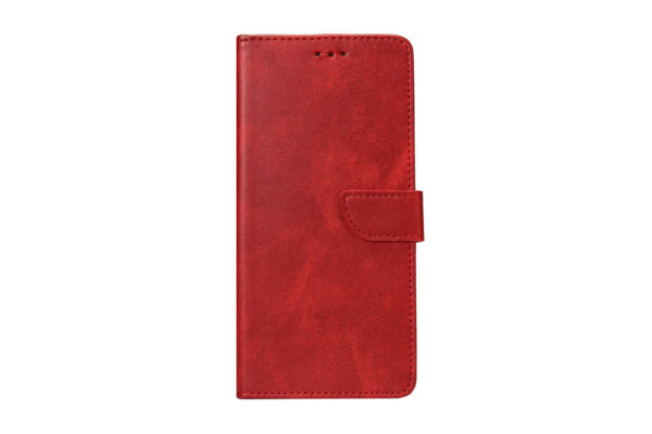 Rixus Bookcase For Apple iPhone 15 Plus Dark Red
