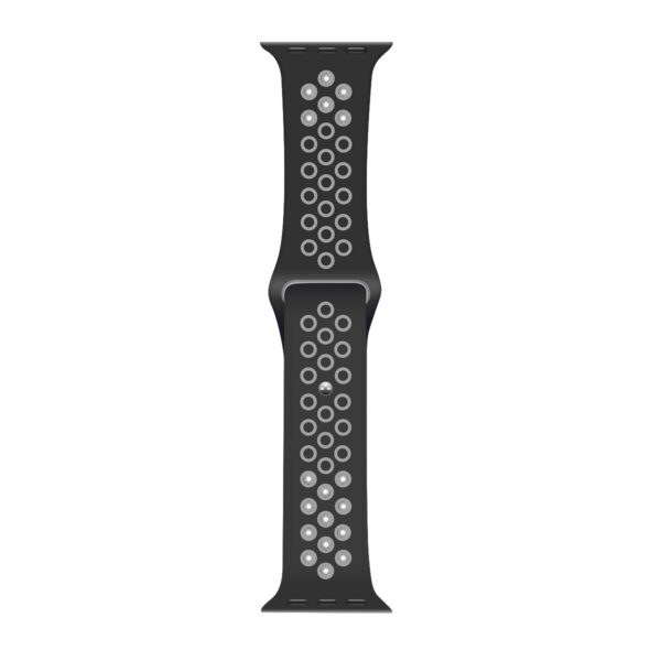 Silicone Double Color Sport Band For Apple Watch 42mm, 44mm, 45mm, 49mm Black, Gray Retail Box