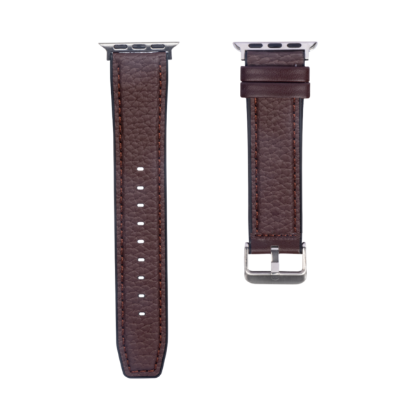C6B76E5E37_A.png Silicone And Leather Band For Apple Watch 38mm, 40mm, 41mm Dark Brown Retail Box