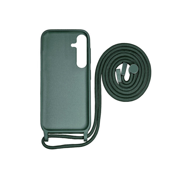 Rixus TPU Necklace Cord Cover For Samsung Galaxy S24 Plus Dark Green