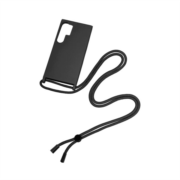 Rixus TPU Necklace Cord Cover For Samsung Galaxy S24 Ultra Black