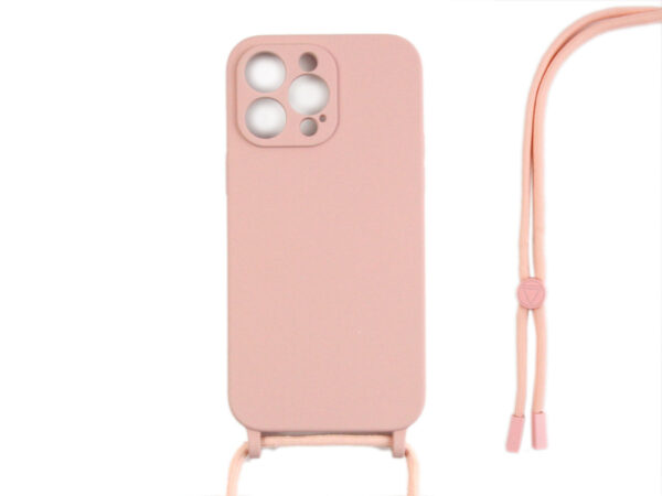 Rixus TPU Necklace Cord Cover For Apple iPhone 12 Pro Pink