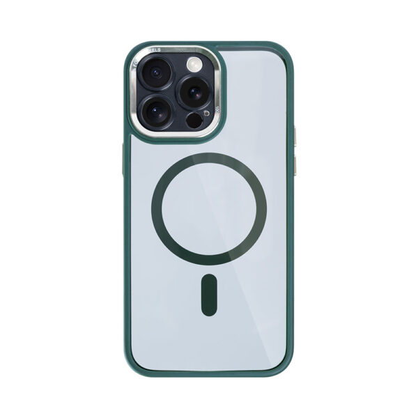 Rixus Classic 04 Case With MagSafe Compatible For Apple iPhone 15 Pro Dark Green
