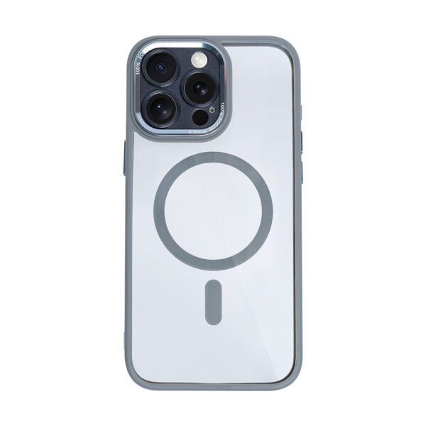 Rixus Classic 04 Case With MagSafe Compatible For Apple iPhone 15 Pro Max Grey