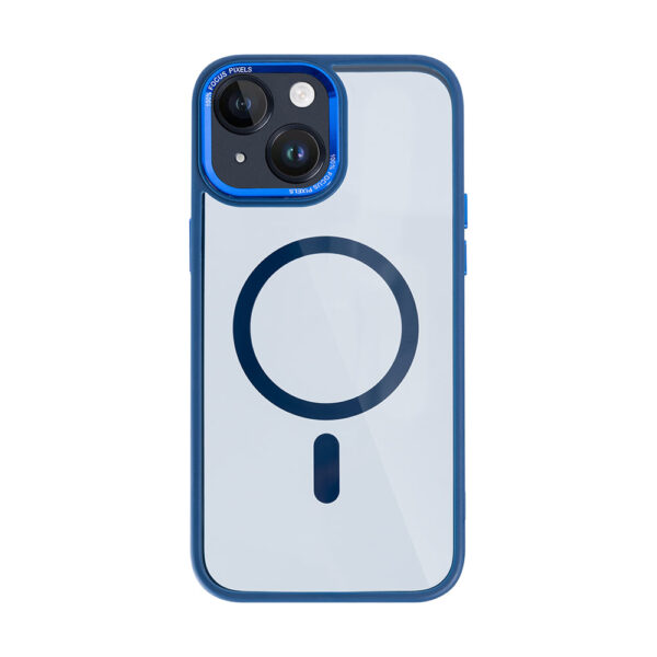 Rixus Classic 04 Case With MagSafe Compatible For Apple iPhone 14 Plus Dark Blue