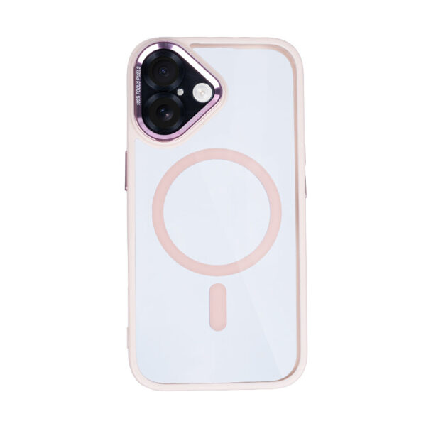 Rixus Classic 04 Case With MagSafe Compatible For Apple iPhone 16 Plus Pink