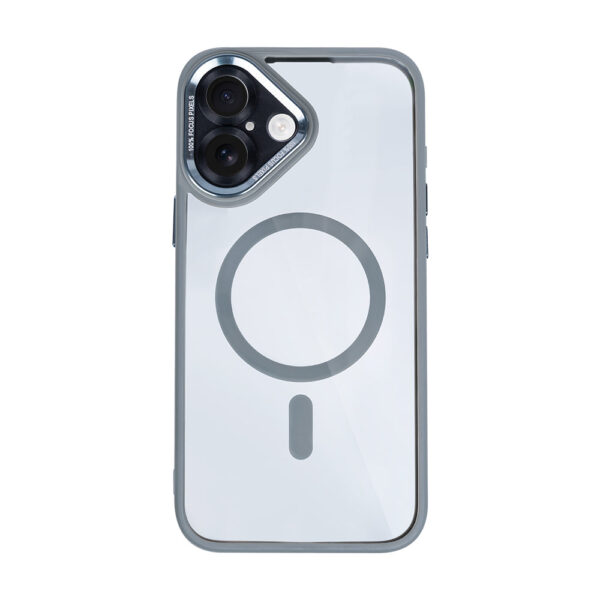 Rixus Classic 04 Case With MagSafe Compatible For Apple iPhone 16 Plus Grey