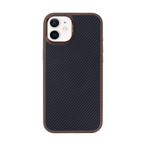 Rixus Mag Carbon With MagSafe Compatible For Apple iPhone 11 Brown