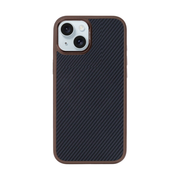 Rixus Mag Carbon With MagSafe Compatible For Apple iPhone 13 Brown