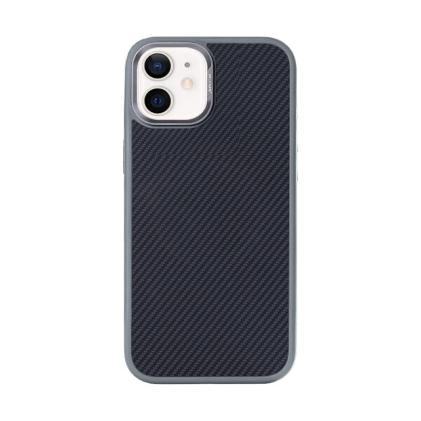 Rixus Mag Carbon With MagSafe Compatible For Apple iPhone 12, 12 Pro Titanium Grey