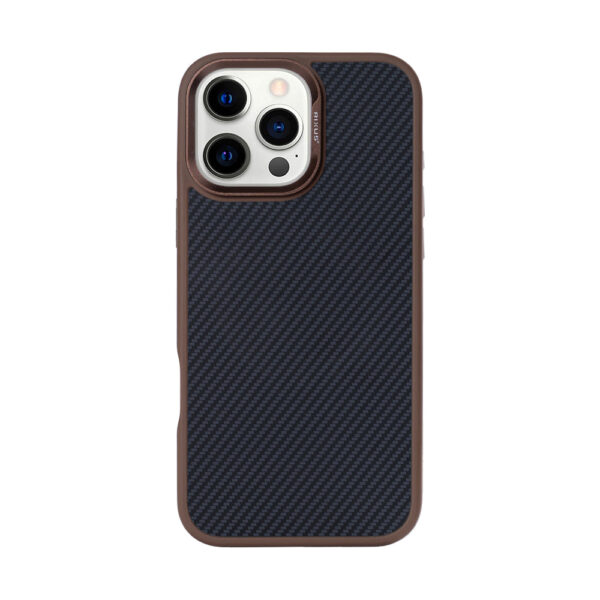 Rixus Mag Carbon With MagSafe Compatible For Apple iPhone 16 Pro Max Brown