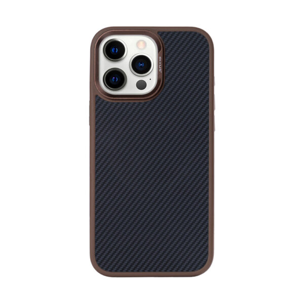 Rixus Mag Carbon With MagSafe Compatible For Apple iPhone 13 Pro Brown