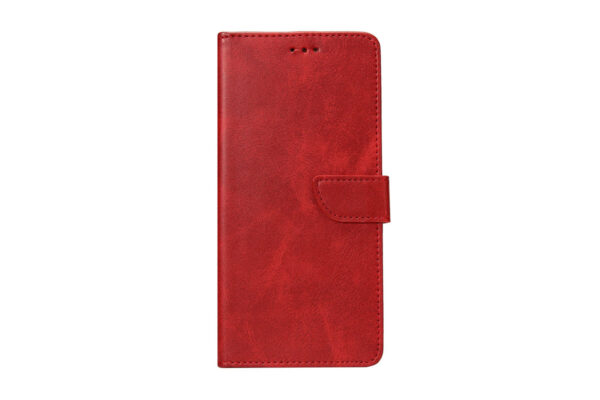 Rixus Bookcase For Samsung Galaxy S22 Plus 5G Dark Red