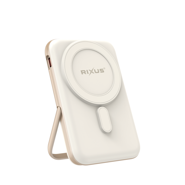 RXPB37.png Rixus RXPB37 Portable Magnetic Powerbank 10000mAh With Stand Rose Gold
